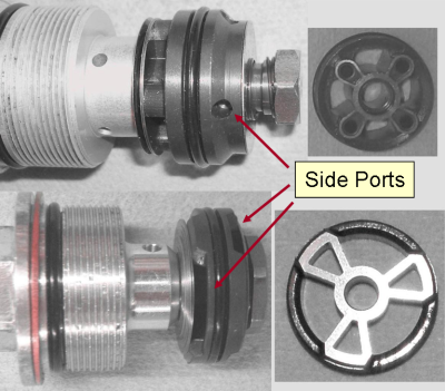 Converting an MX suspension configuration into a desert suspension setup requires retuning valve port geometries to get the high speed suspension action needed for a desert suspension tuning.